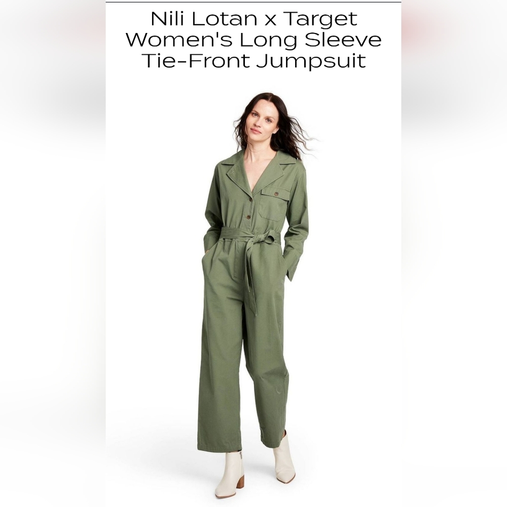 Nili Lotan x Target Long Sleeve Tie-Front Jumpsuit Coveralls